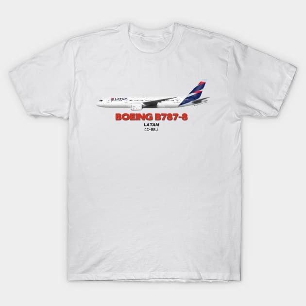 Boeing B787-8 - LATAM T-Shirt by TheArtofFlying